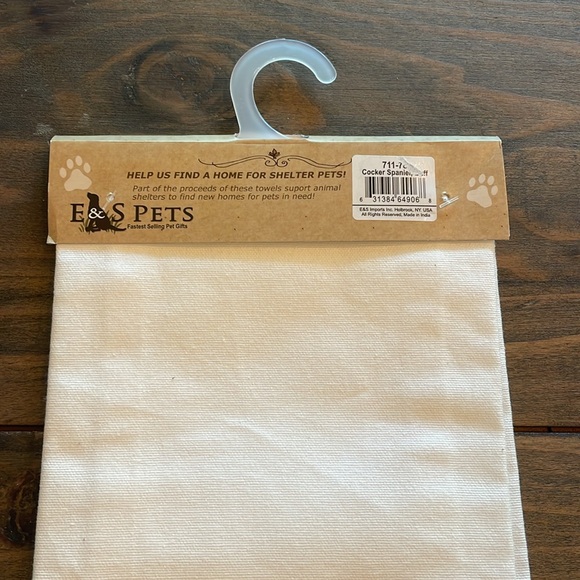 NWT E & S Imports 26” x 18” Buff Cocker Spaniel Kitchen Towel Dog Puppy - Picture 5 of 6